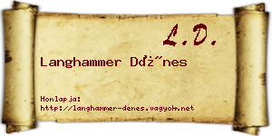 Langhammer Dénes névjegykártya