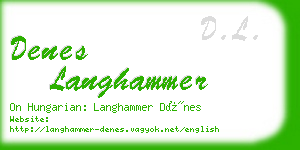denes langhammer business card